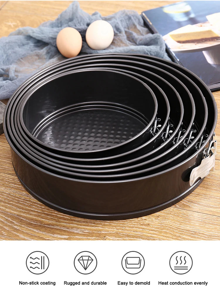 PizzAtHome Springform Cake Pan Round Nonstick Baking Pans Spring Form For Cheesecake Tier Wedding Cakes Removable Bottom Quiches