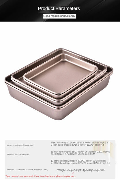 Deep Baking Pan Cookies Sheet Rectangular Jelly Roll Non Stick Carbon Steel Cake Metal Bakeware Biscuit Bread Loaf DIY Tools