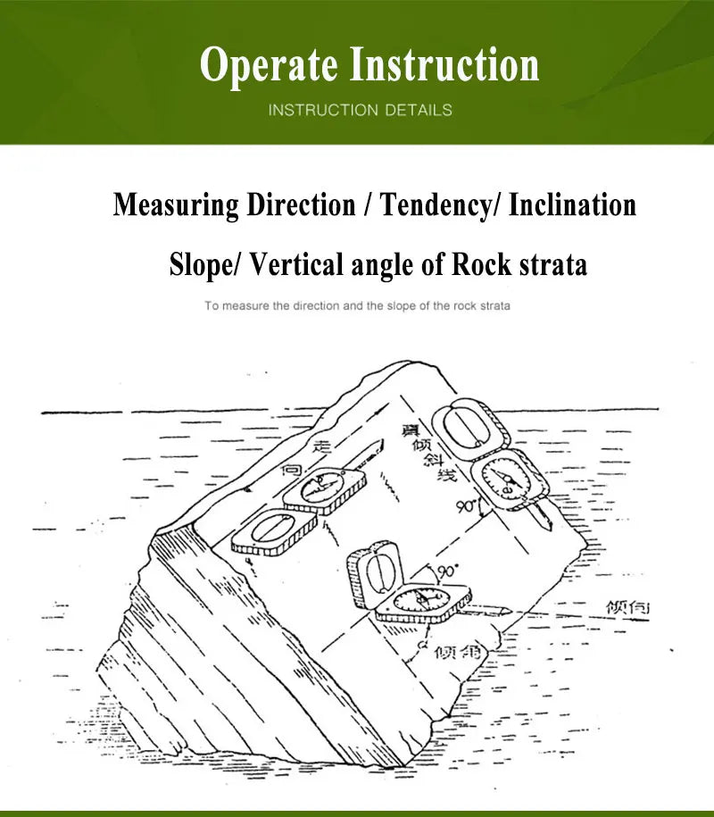 Military Multifunctional Fluorescent Geological Survey Transit Compass