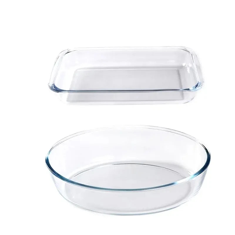 Glass Baking Pan Rectangular Heat-resistant Baking Pan Microwave Oven Special Grilled Fish Plate Baked Rice Plate Dumpling