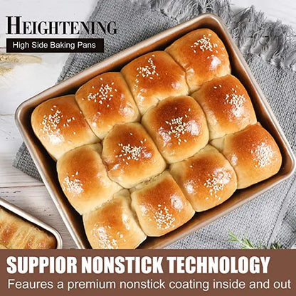 Deep Baking Pan Cookies Sheet Rectangular Jelly Roll Non Stick Carbon Steel Cake Metal Bakeware Biscuit Bread Loaf DIY Tools