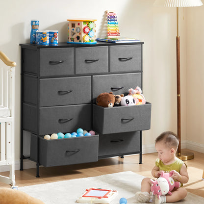 Dresser For Bedroom- 9 Fabric Storage Drawers