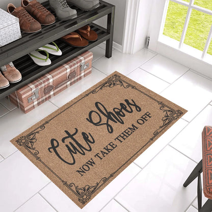 Rubber Non-woven Fabric Doormat  with words