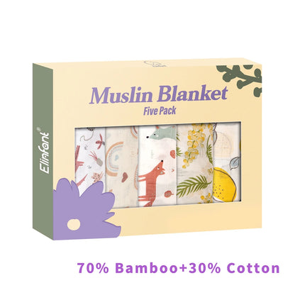 Elinfant Bamboo  Muslin Bib Burp Cloth  Set