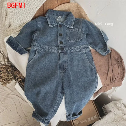 Korea Denim Long Sleeve Romper Onesie Jumpsuit