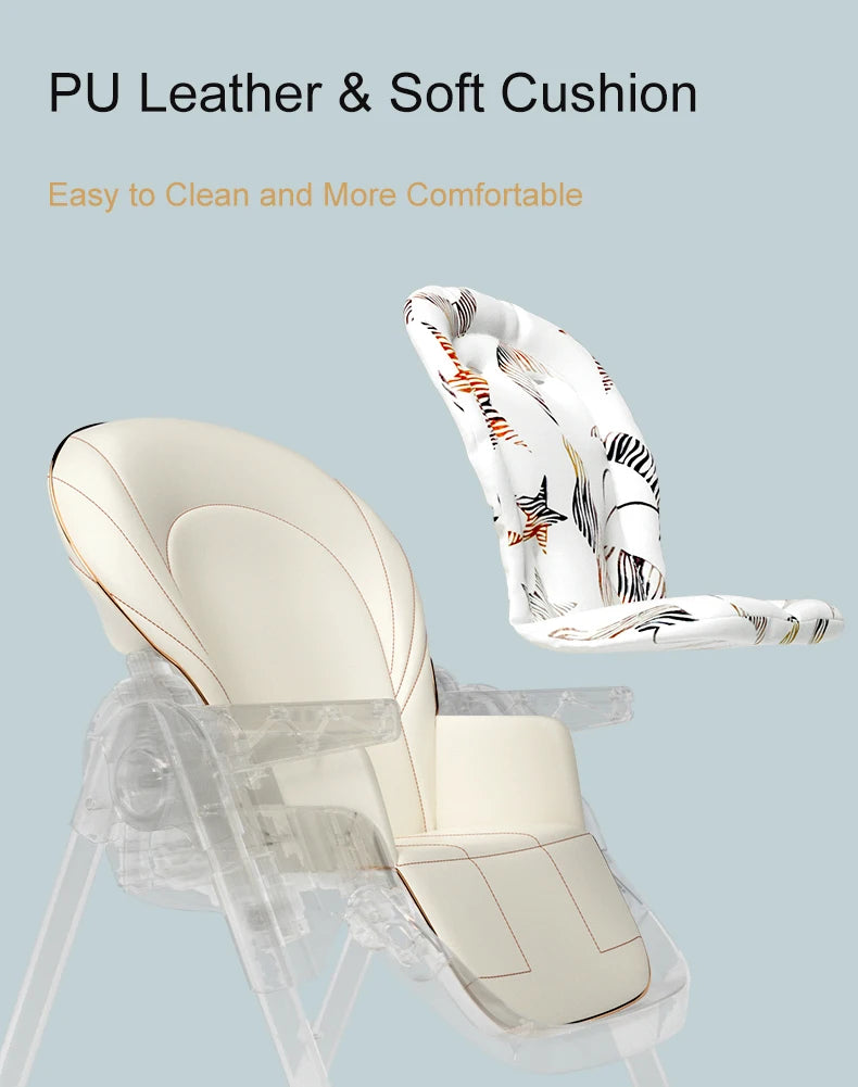 Adjustable height multifunctional foldable baby high chair