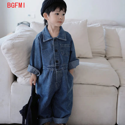 Korea Denim Long Sleeve Romper Onesie Jumpsuit