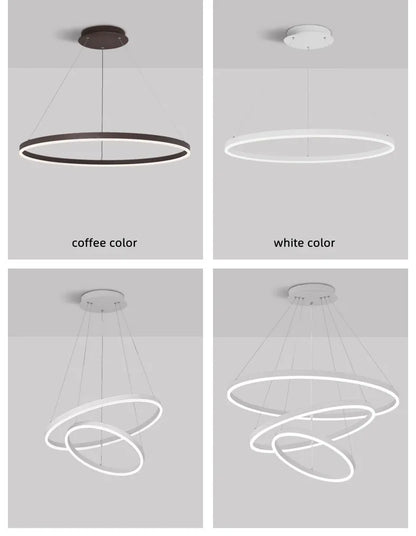 Nordic  Single Ring Led Chandelier  Dimmable Lamp Fixture