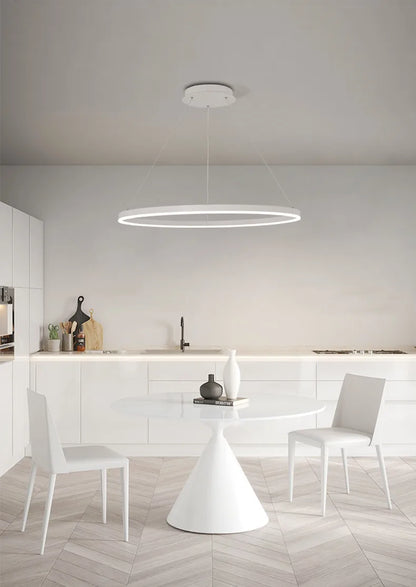 Nordic  Single Ring Led Chandelier  Dimmable Lamp Fixture