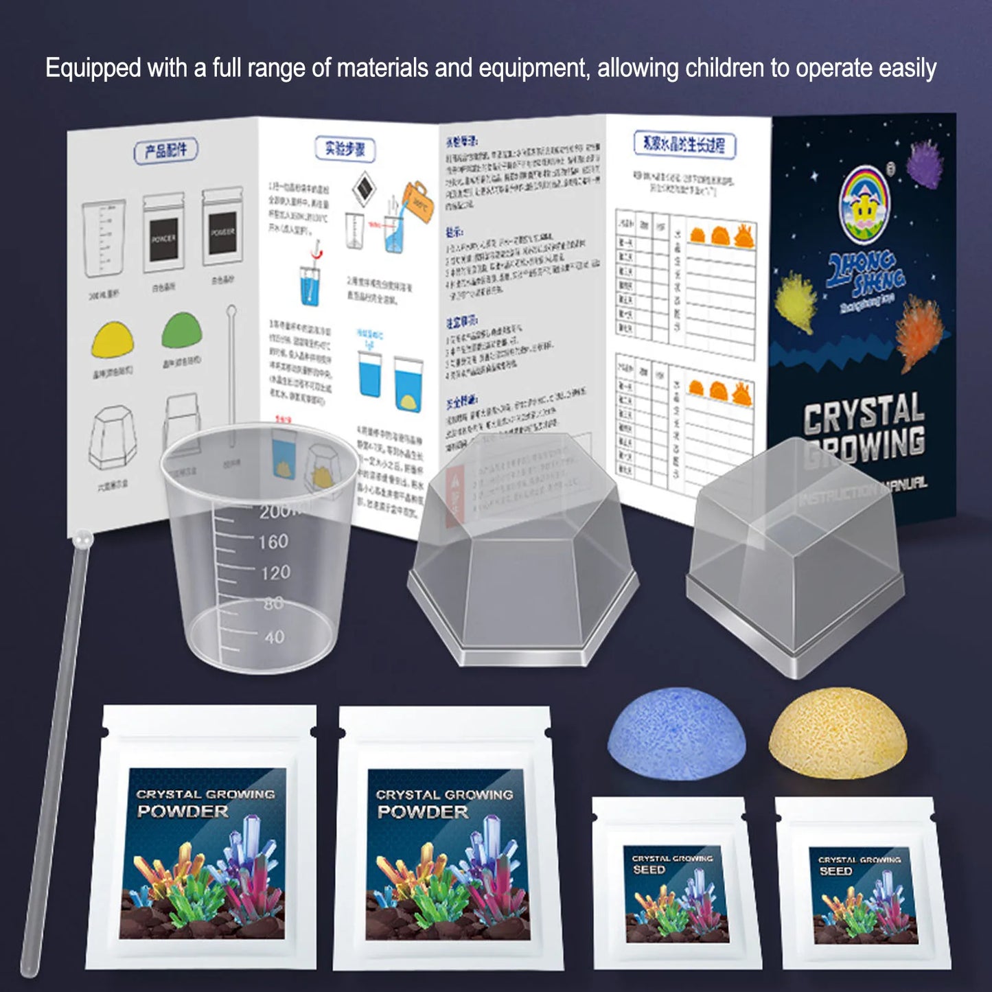 STEM Educational crystal lab: experimental science kit