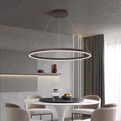 Nordic  Single Ring Led Chandelier  Dimmable Lamp Fixture