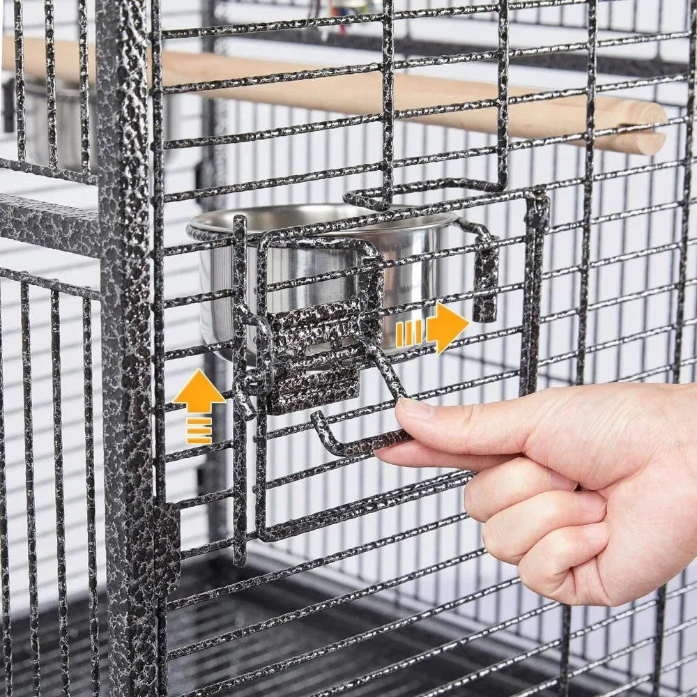 69-inch Wrought Iron Rolling  Bird Cage