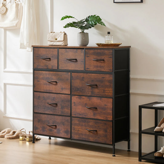 Dresser For Bedroom- 9 Fabric Storage Drawers