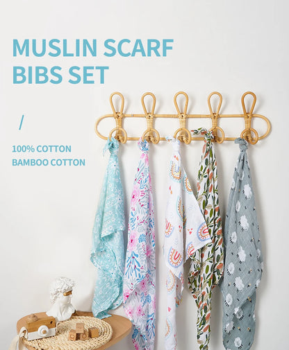 Elinfant Bamboo  Muslin Bib Burp Cloth  Set