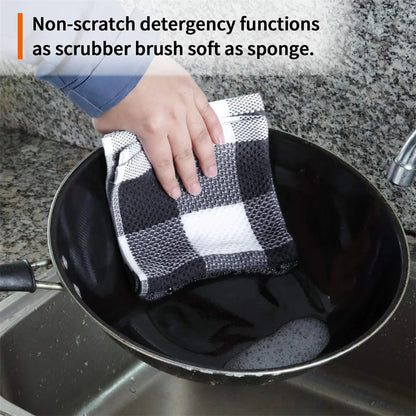 Olanly 100% Cotton Dishcloth For Kitchen Towel Home Ultra Soft Absorbent Dish Cloth Reusable Clean Tool Microfiber Kitchen Towel