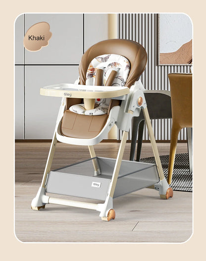 Adjustable height multifunctional foldable baby high chair