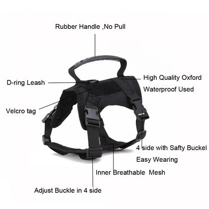 Tactical No-Pull Adjustable Service Cat Vest Harness