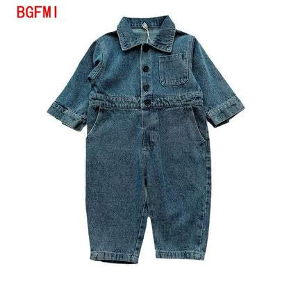 Korea Denim Long Sleeve Romper Onesie Jumpsuit