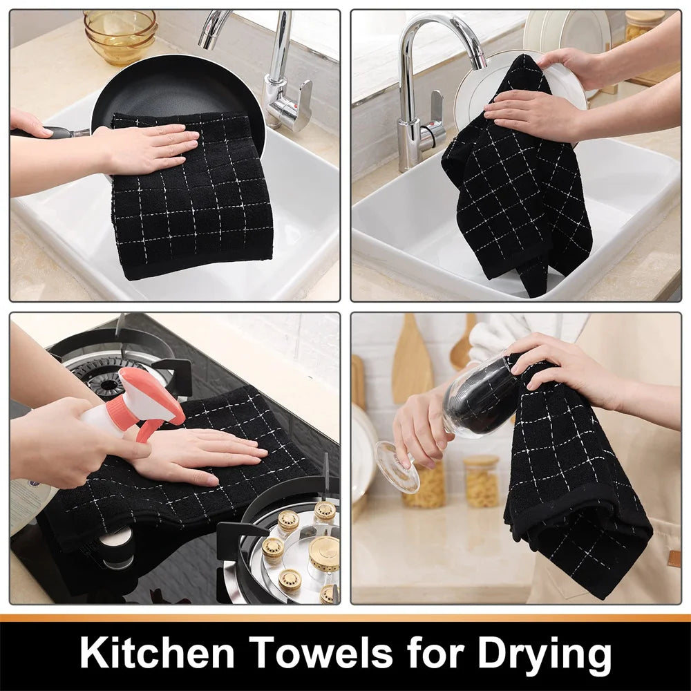 Homaxy 100% Cotton Dish Cloth Kitchen Cleaning Tools Kitchen Towels Hand Towels Quick Towel  Absorbent Cotton Dish Clean Cloth