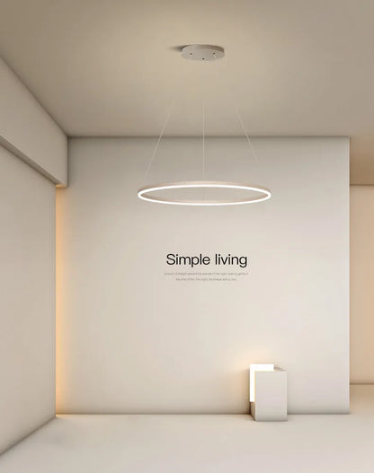 Nordic  Single Ring Led Chandelier  Dimmable Lamp Fixture