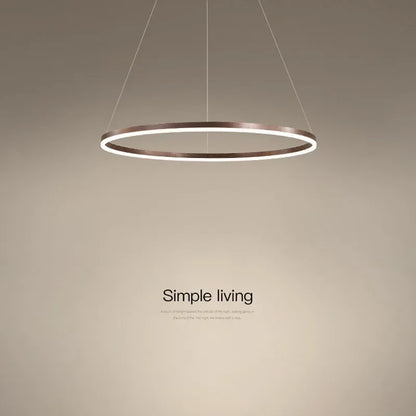 Nordic  Single Ring Led Chandelier  Dimmable Lamp Fixture