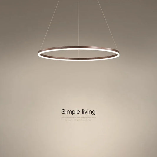 Nordic  Single Ring Led Chandelier  Dimmable Lamp Fixture