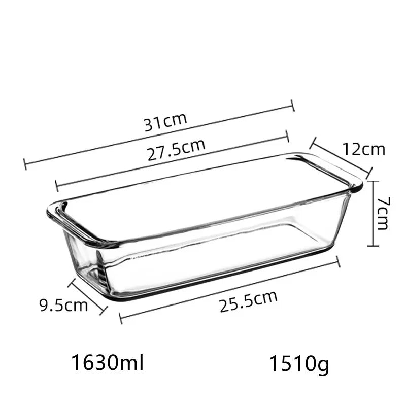 Household Borosilicate Glass Baking Dishes, Rectangular Baking Pan for Microwave Oven, Salad k, Kitchen Accessories, 1630ml,