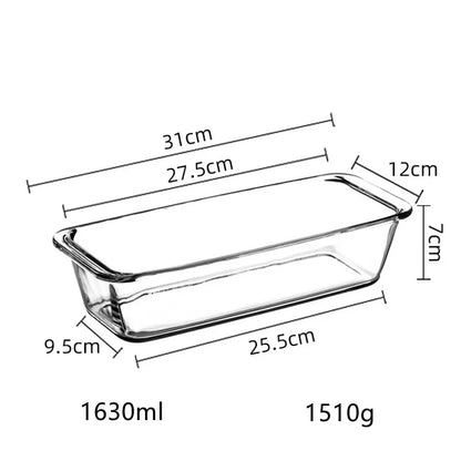 Household Borosilicate Glass Baking Dishes, Rectangular Baking Pan for Microwave Oven, Salad k, Kitchen Accessories, 1630ml,