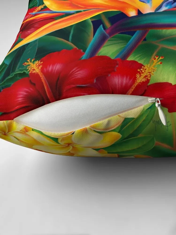 Tropical Bird of Paradise Hawaiian Pillow Cushions