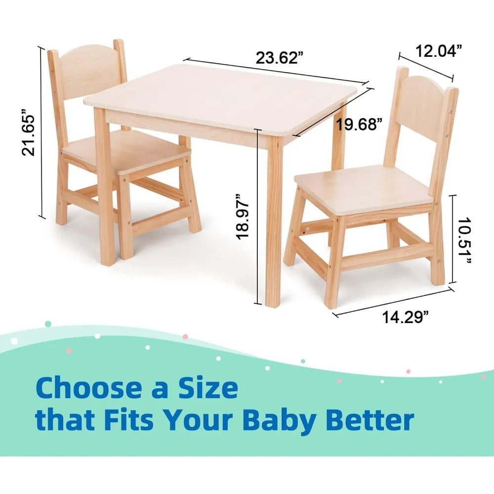 TOOKYLAND Natural wood kids table & chairs set