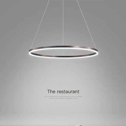 Nordic  Single Ring Led Chandelier  Dimmable Lamp Fixture