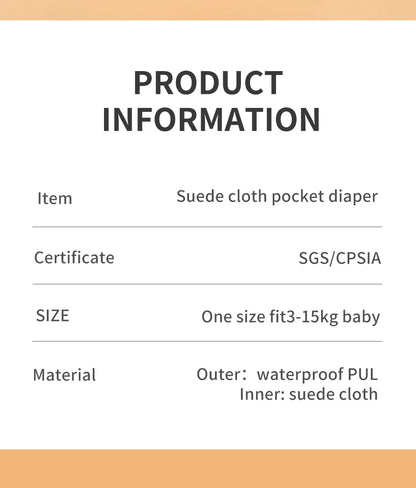 Waterproof  Reusbable Washable Baby Cloth Diaper