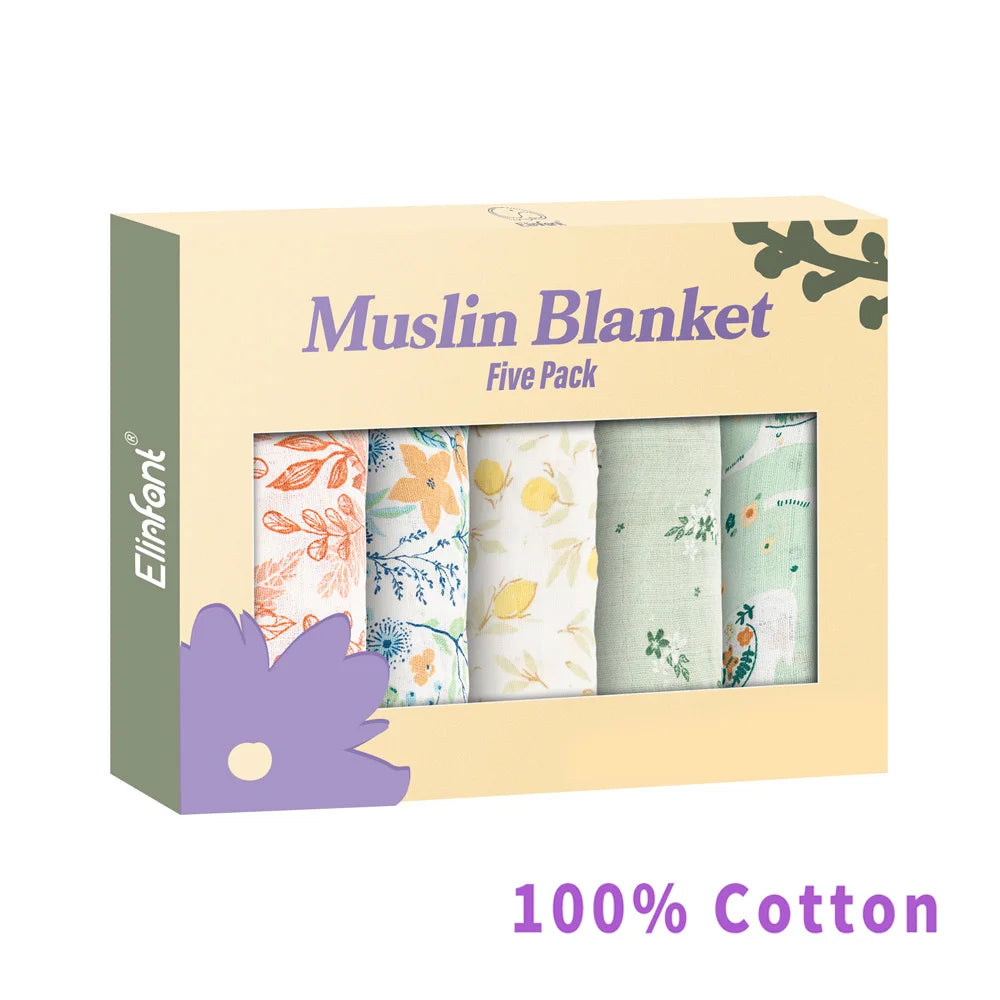 Elinfant Bamboo  Muslin Bib Burp Cloth  Set