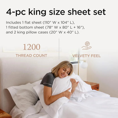 Luxury 1200 Thread Count Supima Cotton King Sheet set