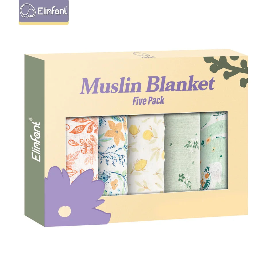 Elinfant Bamboo  Muslin Bib Burp Cloth  Set