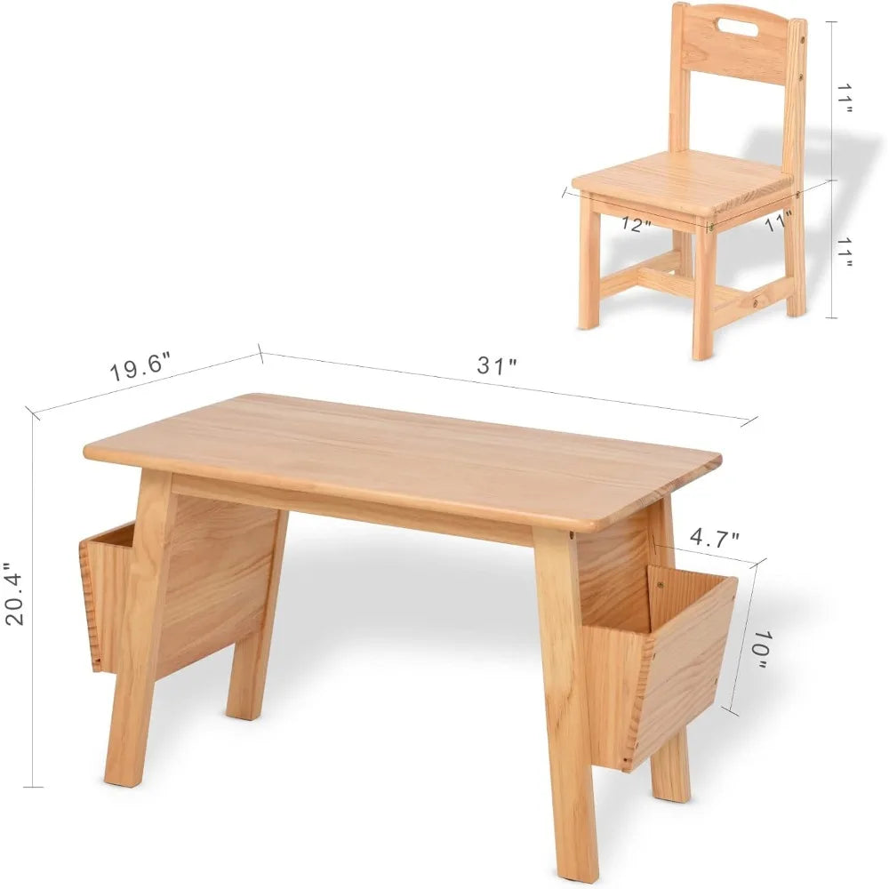 KRAND kids solid wood table & chair set