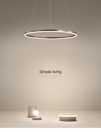 Nordic  Single Ring Led Chandelier  Dimmable Lamp Fixture