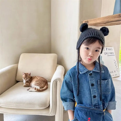 Korea Denim Long Sleeve Romper Onesie Jumpsuit