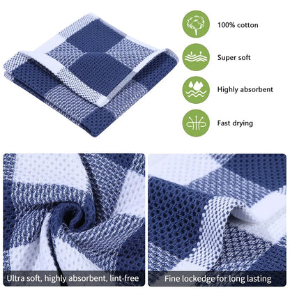 Olanly 100% Cotton Dishcloth For Kitchen Towel Home Ultra Soft Absorbent Dish Cloth Reusable Clean Tool Microfiber Kitchen Towel